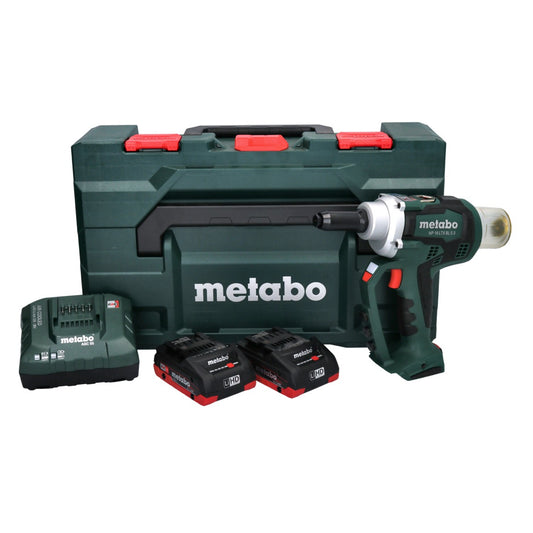 Metabo NP 18 LTX BL 5.0 Pistolet à riveter sans fil 18V 10kN ( 619002800 ) + 2x Batteries 4,0Ah + Chargeur + Coffret MetaLoc