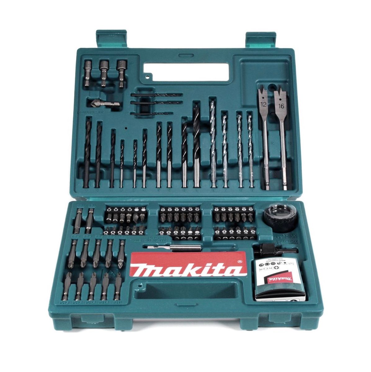 Makita DHP 482 SGK  Akku Schlagbohrschrauber 18 V 62Nm + 1x Akku 6,0Ah + Ladegerät + 100 tlg. Bit Bohrer Set + Koffer - Toolbrothers