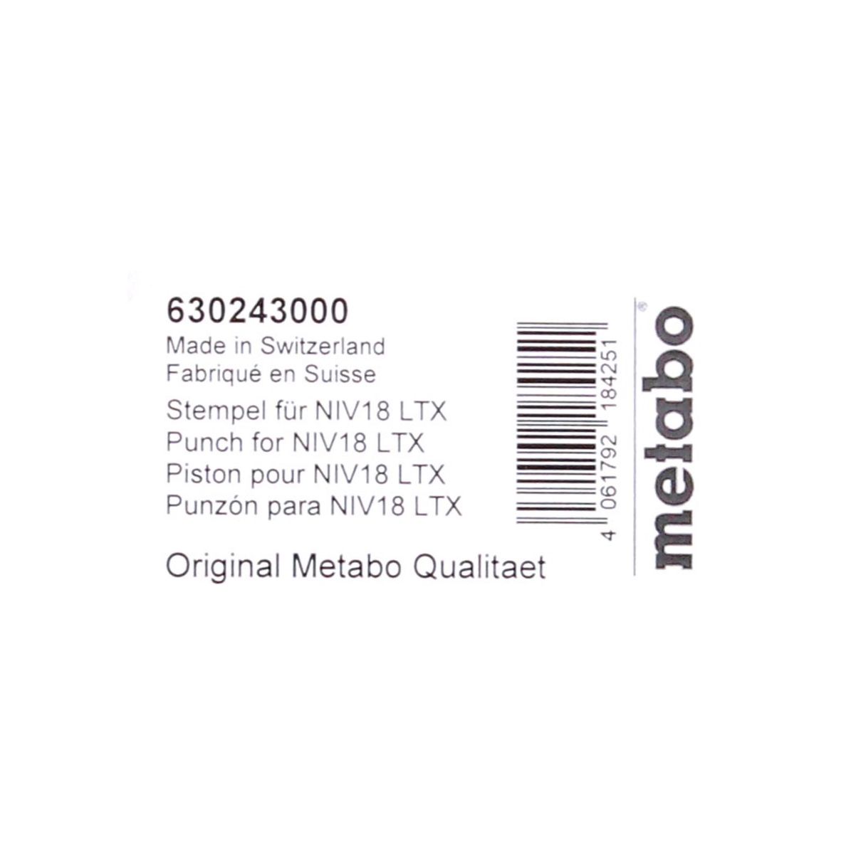 Metabo Stempel für NIV 18 LTX BL 1.6 Akku Nibbler / Knabber 1 Stück ( 630243000 )