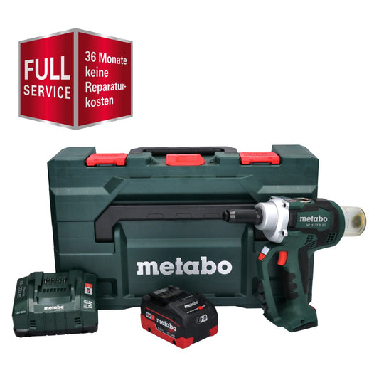 Metabo NP 18 LTX BL 5.0 Riveteuse sans fil 10 kN 18V Brushless + 1x Batterie LiHD 5,5 Ah + Chargeur + Coffret MetaBOX