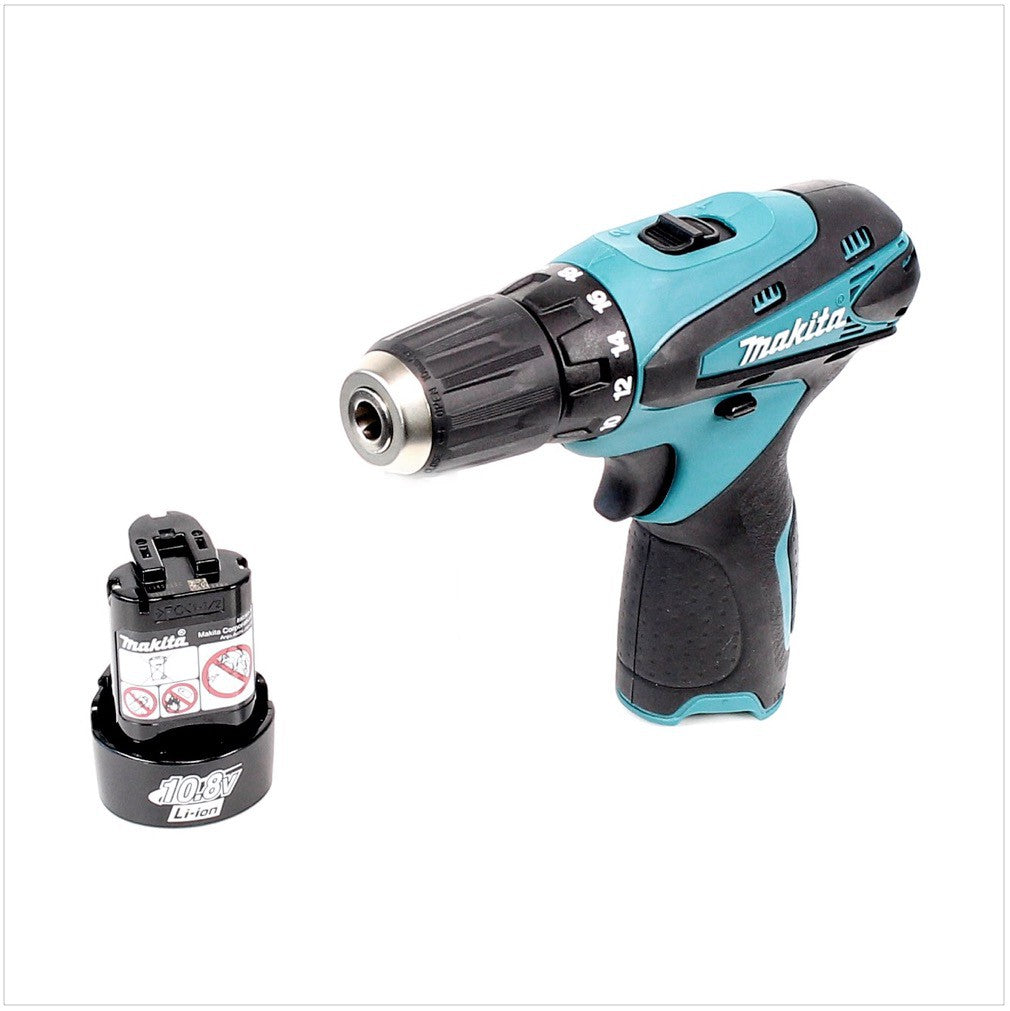 Makita DF 330 D 10,8 V Li-Ion Akku Bohrschrauber GRÜN mit 1x Makita BL1013 Akku, ohne Lader, ohne Koffer - Toolbrothers