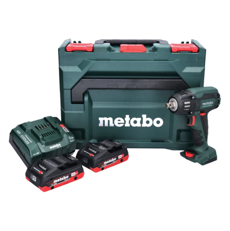 Visseuse à chocs sans fil Metabo SSW 18 LTX 400 BL 18 V 400 Nm 1/2" sans balais + 2x batterie 4,0 Ah + chargeur + métaBOX