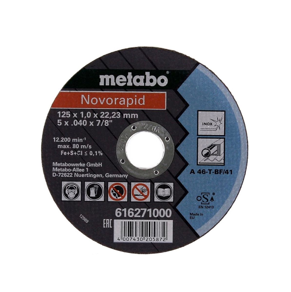 Meuleuse d'angle Metabo W 850-125 850 W 125 mm (603608000) + 26x disques à tronçonner + écrou à serrage rapide