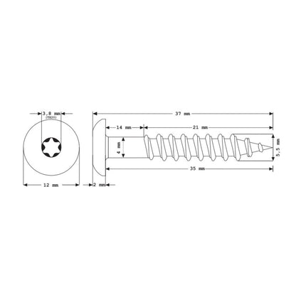 Meisterling Vis de façade 5,5x35 mm - 100 pièces (010030000101) 12 mm tête plate blanche + Filetage partiel Torx V4A acier inoxydable