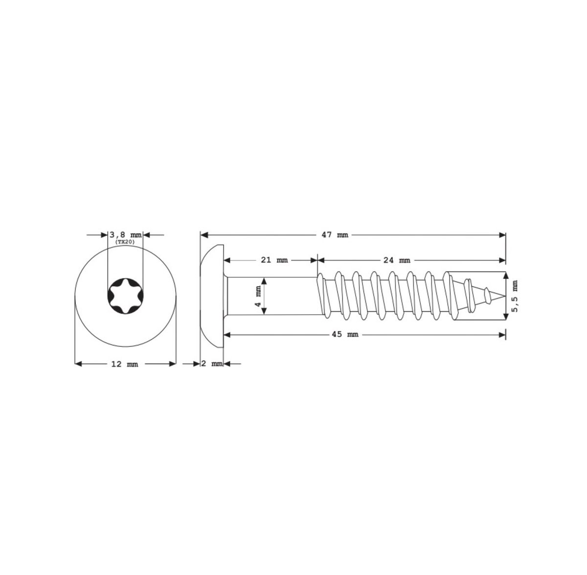 Meisterling Fassadenschrauben 5,5x45 mm 100 Stück ( 010030000341 ) 12 mm Flachkopf hellgrau mit Torx Teilgewinde V4A Edelstahl