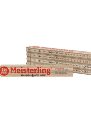 Meisterling Zollstock Gliedermaßstab natur mit roter Schrift ( 090100000021 )  2m mit Winkelgradskala und Stahlfedern