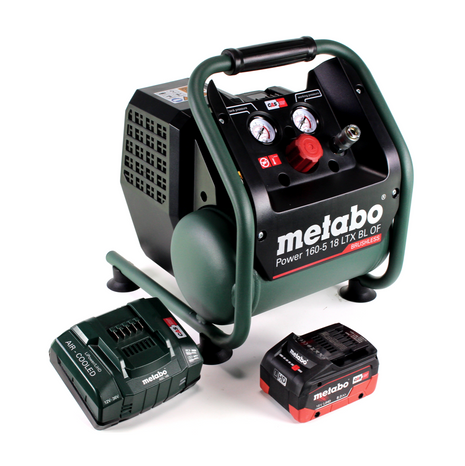 Metabo Power 160-5 18 LTX BL OF Akku Kompressor 18 V 8,0 bar Brushless + 1x LiHD Akkupack 8,0 Ah + Ladegerät