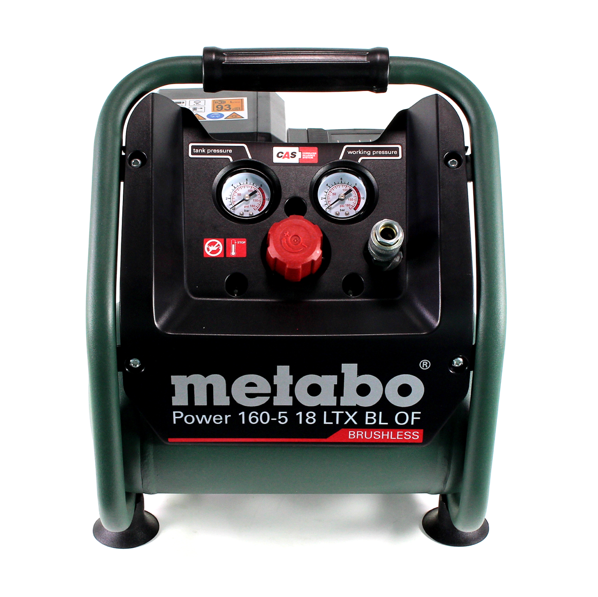 Compresseur à batterie Metabo Power 160-5 18 LTX BL OF 18 V 8,0 bar sans balais + 2 batteries LiHD 8,0 Ah + chargeur