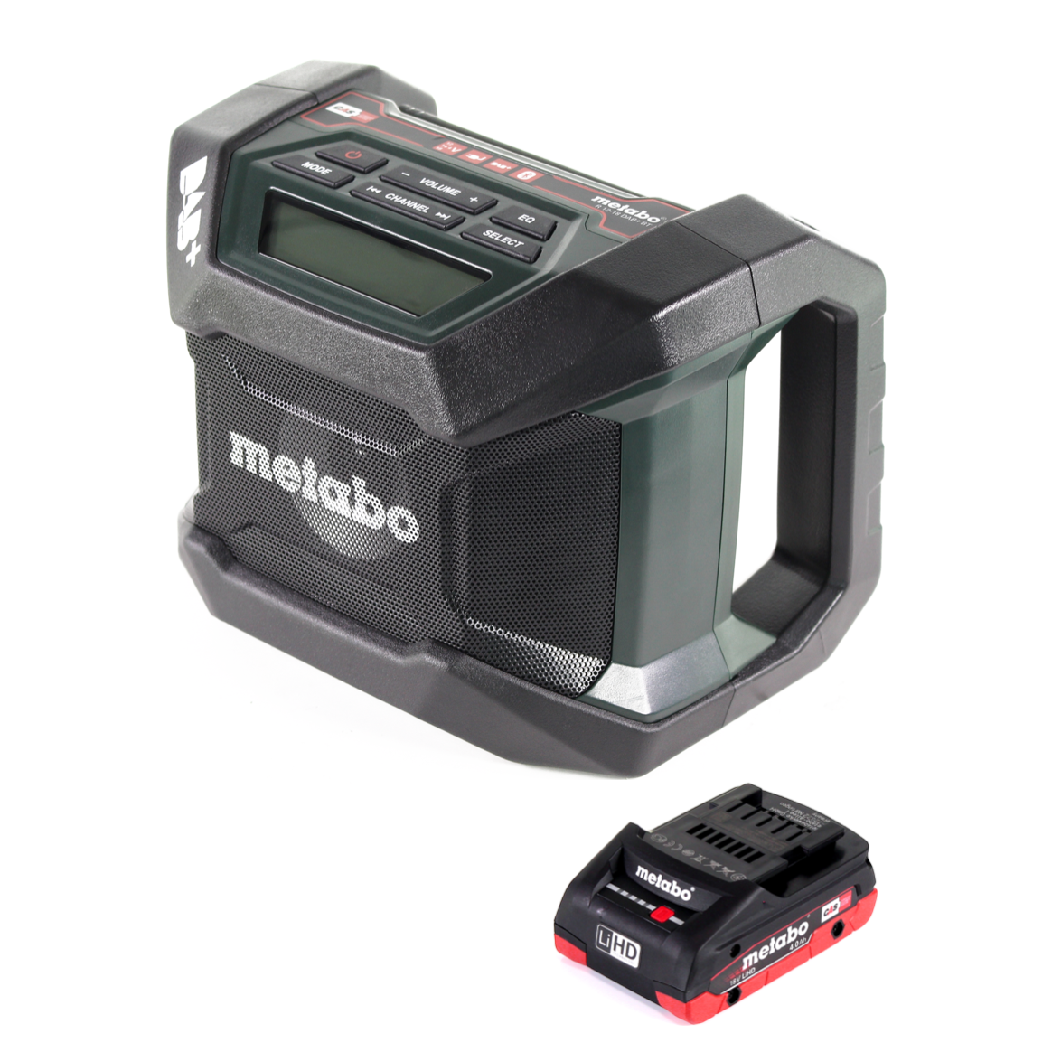 Metabo R 12-18 DAB+ BT radio de chantier sur batterie 12-18 V DAB+ + 1x batterie LiHD 4,0 Ah - sans chargeur