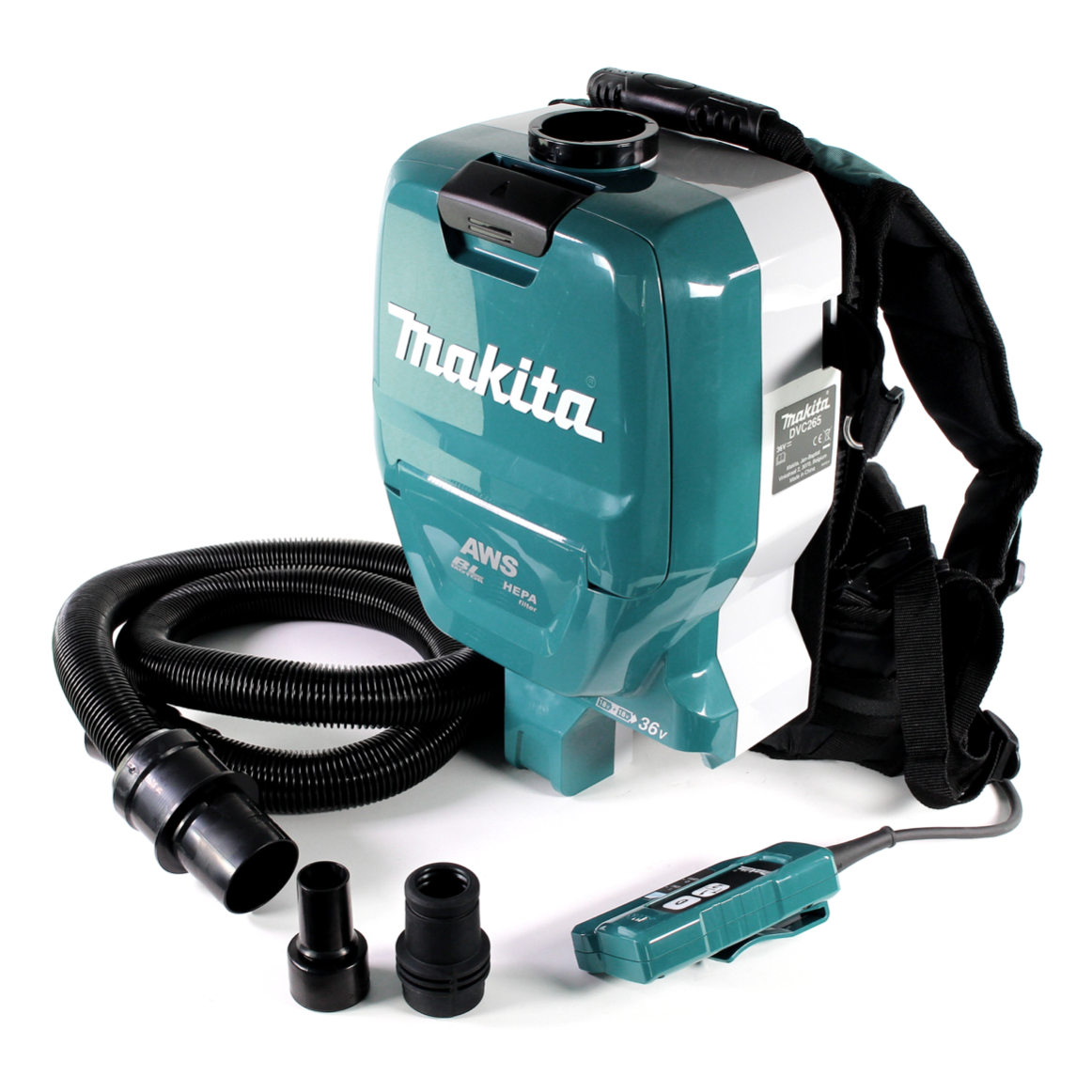 Makita DVC 265 RTXU Akku Rucksackstaubsauger 36 V (2x 18 V) Brushless + 2x Akku 5,0 Ah + Ladegerät - Toolbrothers