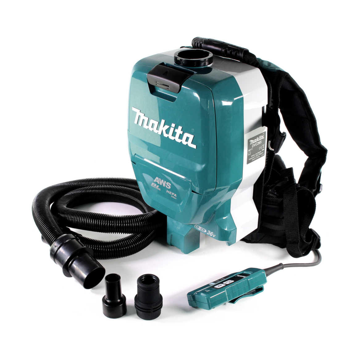 Makita DVC 265 GXU Akku Rucksackstaubsauger 36 V (2x 18 V) Brushless + 2x Akku 6,0 Ah - ohne Ladegerät - Toolbrothers