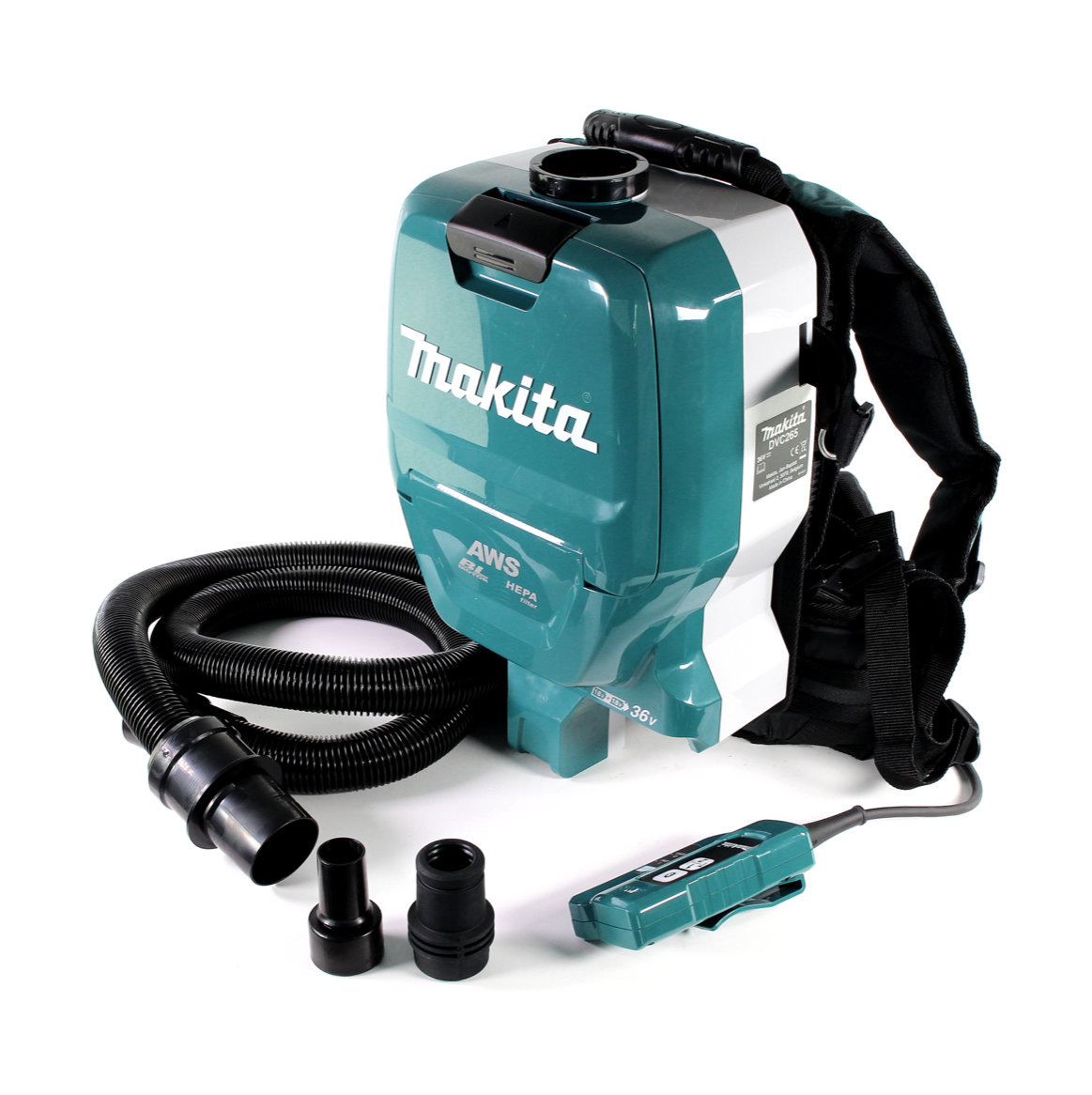 Makita DVC 265 RGXU Akku Rucksackstaubsauger 36 V (2x 18 V) Brushless + 2x Akku 6,0 Ah + Ladegerät - Toolbrothers