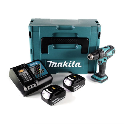 Makita DHP 456 RGJ Akku Schlagbohrschrauber 18 V 50 Nm + Makpac + 2x 6,0Ah Akku + Ladegerät