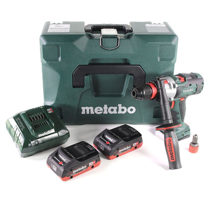 Perceuse à percussion sans fil Metabo SB 18 LTX-3 BL QI 18 V 120 Nm sans balais + 2 batteries LiHD 4,0 Ah + chargeur + métaBOX