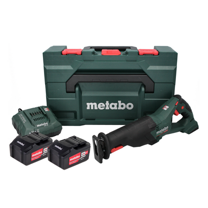 Scie sabre à batterie Metabo SSE 18 LTX BL scie alternative 18 V sans balais (602267650) + 2x batterie 5,2 Ah + chargeur + métaBOX