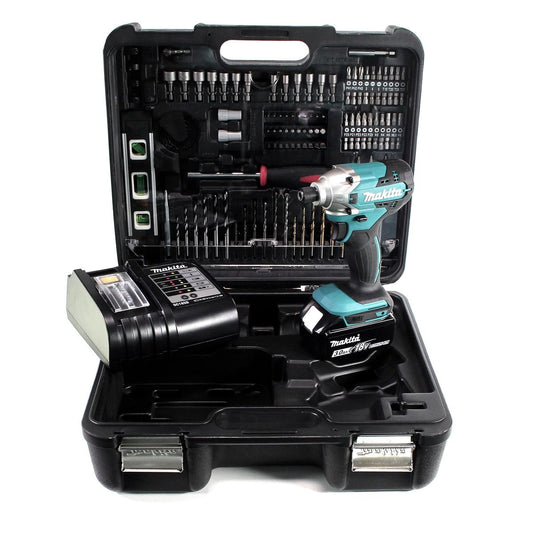 Makita DTD 156 SFTK clé à chocs sans fil 18 V 155 Nm + 1x batterie 3,0 Ah + chargeur + jeu d'accessoires 101 pièces + mallette