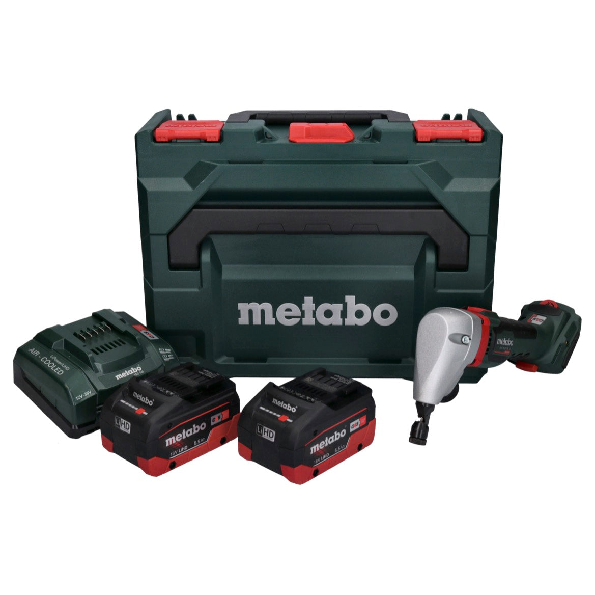 Metabo NIV 18 LTX BL 1.6 Akku Nibbler Knabber 18 V Brushless + 2x LiHD Akku 5,5 Ah + Ladegerät + metaBOX