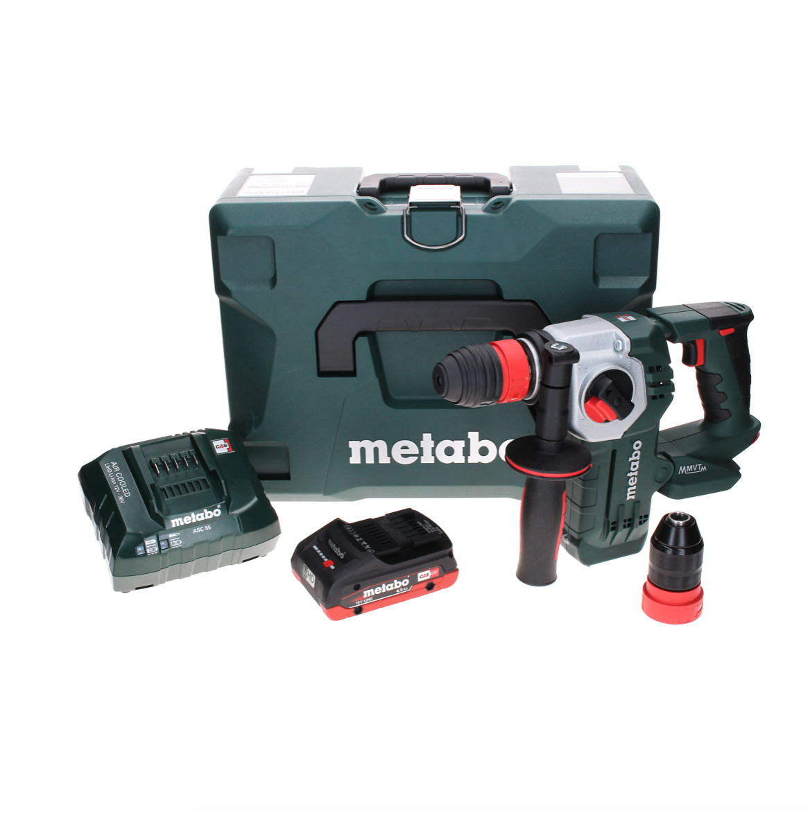 Metabo KHA 18 LTX BL 24 Marteau combiné à batterie rapide 18 V 2,2 J SDS-plus sans balais + 1 batterie LiHD 4,0 Ah + chargeur + MetaLoc