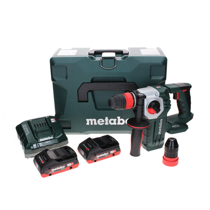 Metabo KHA 18 LTX BL 24 Quick Akku Kombihammer 18 V 2,2 J SDS-plus Brushless + 2x LiHD Akku 4,0 Ah + Ladegerät + MetaLoc