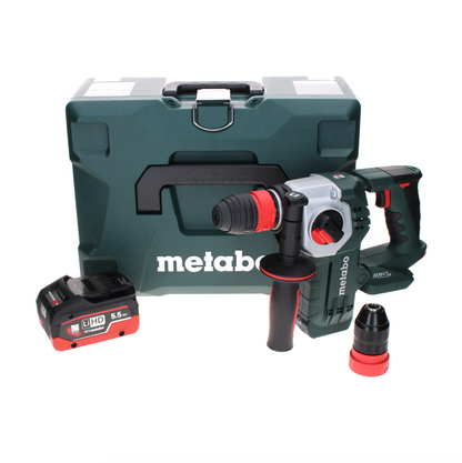 Metabo KHA 18 LTX BL 24 Marteau combiné à batterie Quick 18 V 2,2 J SDS-plus brushless + 1x batterie LiHD 5,5 Ah + MetaLoc - sans chargeur