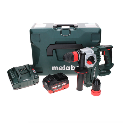 Metabo KHA 18 LTX BL 24 Marteau combiné à batterie rapide 18 V 2,2 J SDS-plus sans balais + 1 batterie LiHD 5,5 Ah + chargeur + MetaLoc