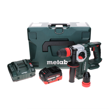 Metabo KHA 18 LTX BL 24 Quick Akku Kombihammer 18 V 2,2 J SDS-plus Brushless + 1x LiHD Akku 8,0 Ah + Ladegerät + MetaLoc