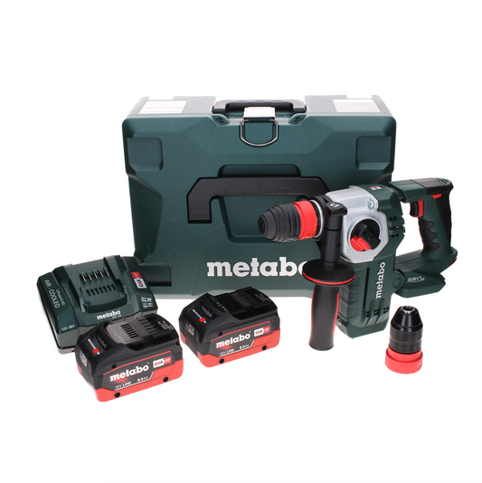 Metabo KHA 18 LTX BL 24 Quick Akku Kombihammer 18 V 2,2 J SDS-plus Brushless + 2x LiHD Akku 8,0 Ah + Ladegerät + MetaLoc