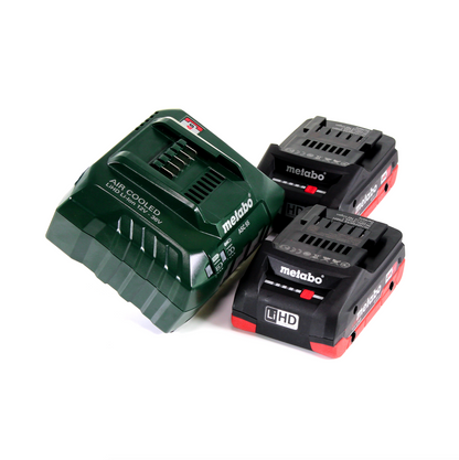 Meuleuse droite à batterie Metabo GA 18 LTX 18 V + 2x batterie LiHD 4,0 Ah + chargeur + MetaLoc