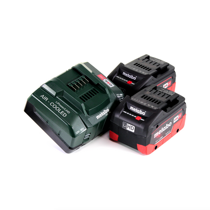 Meuleuse droite à batterie Metabo GA 18 LTX 18 V + 2 batteries LiHD 5,5 Ah + chargeur + MetaLoc