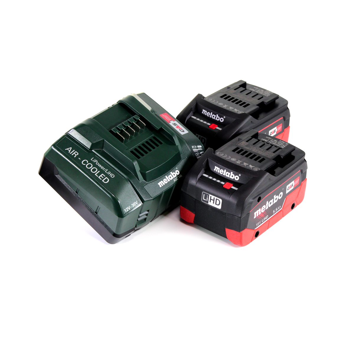 Metabo PA 14.4-18 LED-USB Akku Power Adapter Basis Set mit 2x LiHD Akku 5,5 Ah + Ladegerät ASC145