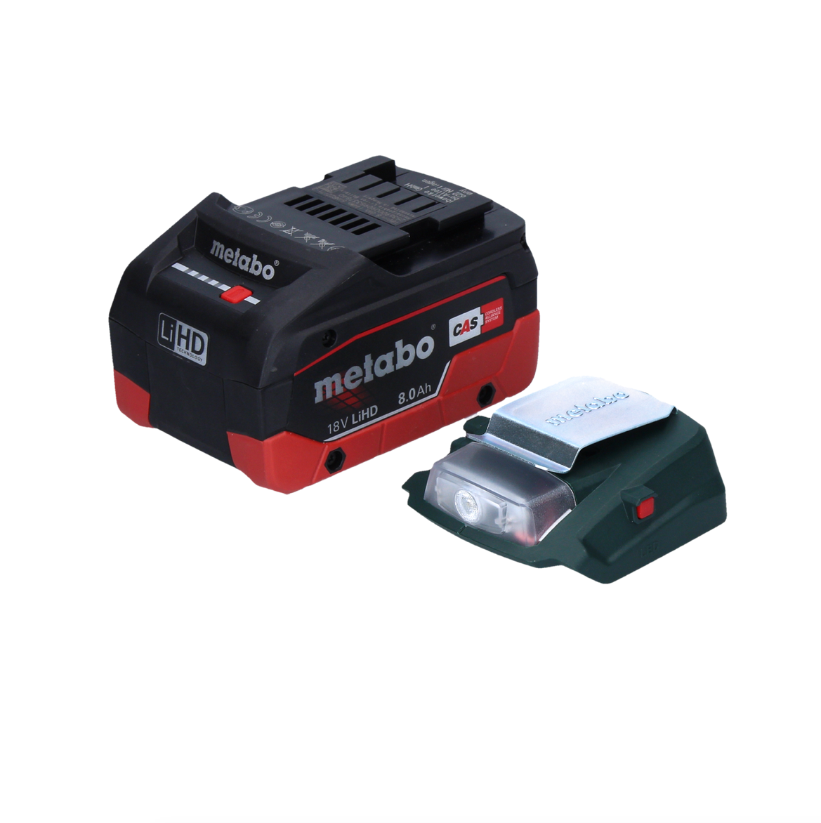 Metabo PA 14.4-18 LED-USB Akku Power Adapter Basis Set mit 1x LiHD Akku 8,0 Ah - ohne Ladegerät