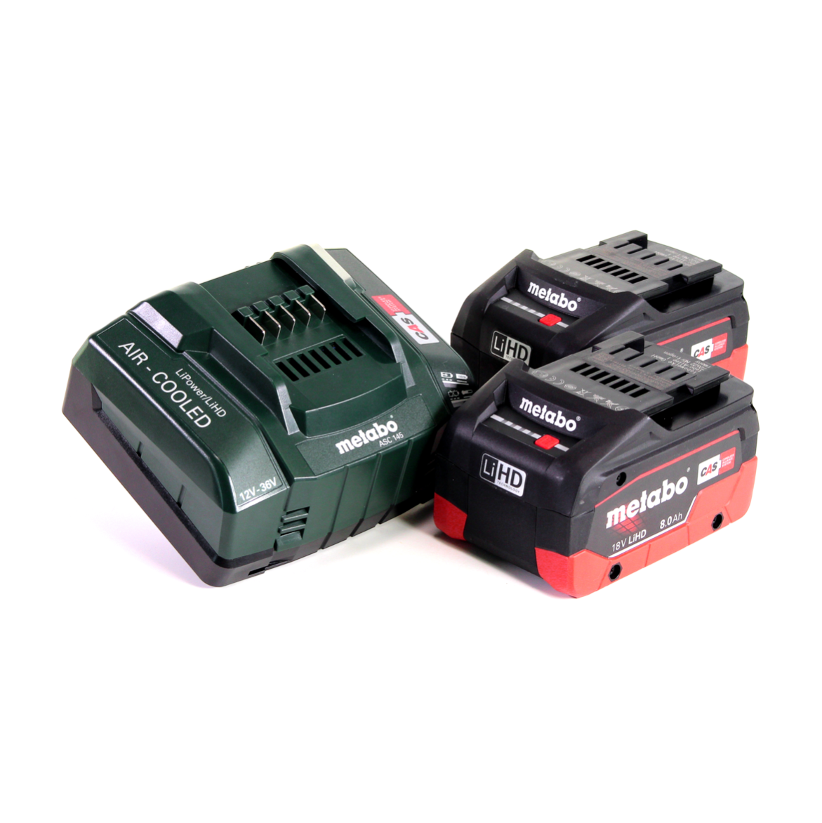 Metabo PA 14.4-18 LED-USB Akku Power Adapter Basis Set mit 2x LiHD Akku 8,0 Ah + Ladegerät ASC145