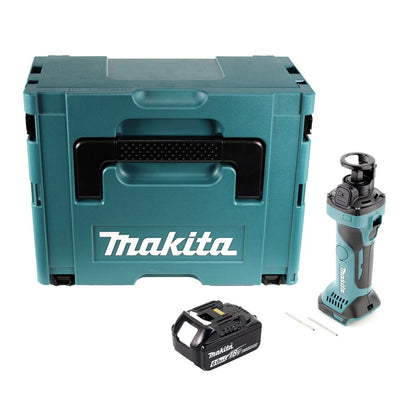 Makita DCO 180 G1J Affleureuse pour plaque de plâtre sans fil 18 V, 30.000 U/min + 1x Batterie 6,0 Ah + Coffret Makpac - sans chargeur