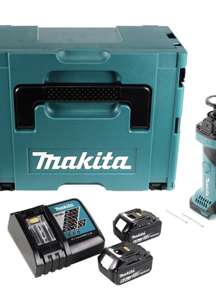 Cortadora rotativa a batería Makita DCO 180 RGJ 18 V 30.000 rpm + 2x baterías 6,0 Ah + cargador + Makpac