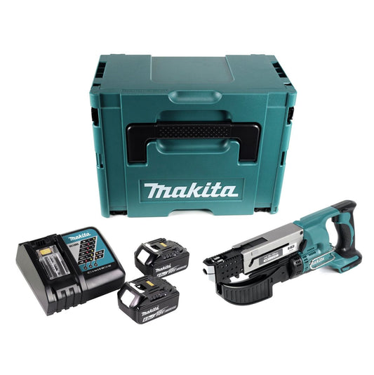 Makita DFR 550 RGJ Akku Magazinschrauber 18 V 25 - 55 mm + 2x Akku 6,0 Ah + Ladegerät + Makpac