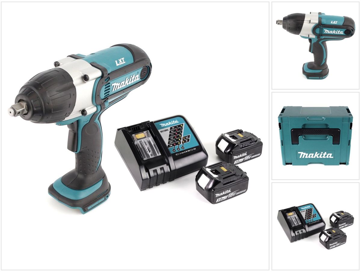 Makita BTW 450 RFE 18 V Li-ion Akku-Schlagschrauber + 2x Makita BL1830 B Akku + DC18RC Lader + Koffer - Toolbrothers