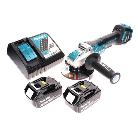 Makita DGA 519 RT Meuleuse d'angle sur batterie 18 V 125 mm sans balais X-Lock + 2x batteries 5,0 Ah + chargeur