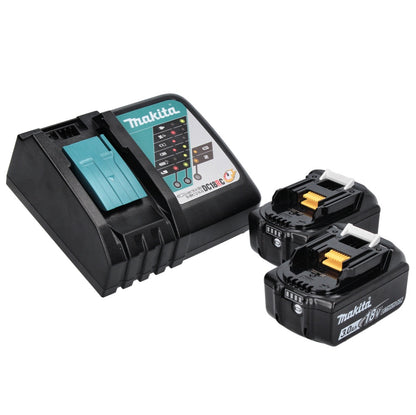 Makita DKP181RFJ Rabot sans fil 82mm 18V Brushless + 2x Batteries 3,0 Ah + Chargeur + Coffret Makpac