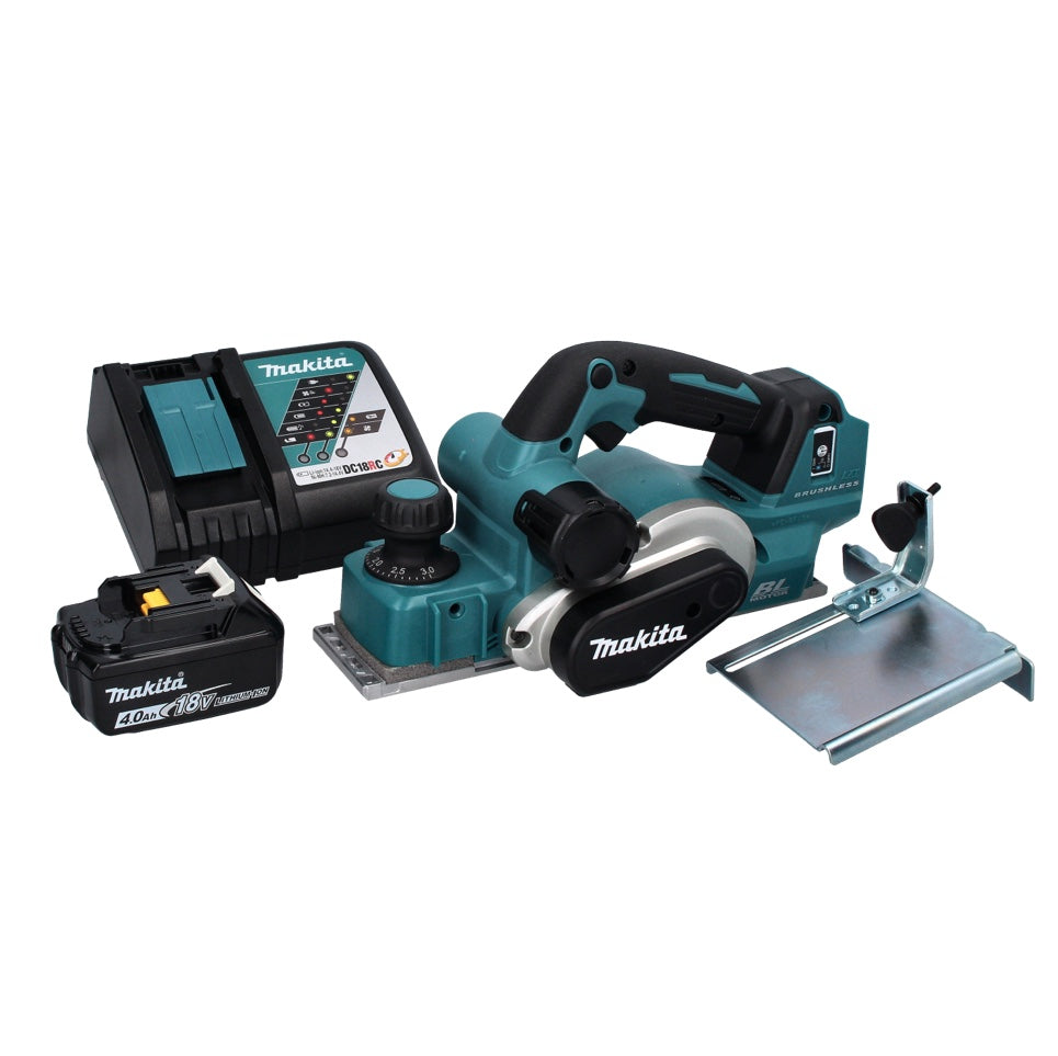 Makita DKP 181 RM1 Raboteuse pliante à batterie 82 mm 18 V sans balais + 1x batterie 4,0 Ah + chargeur