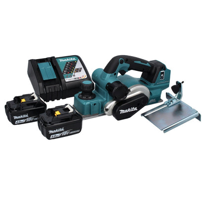 Makita DKP 181 RM Raboteuse pliante à batterie 82 mm 18 V sans balais + 2x batteries 4,0 Ah + chargeur