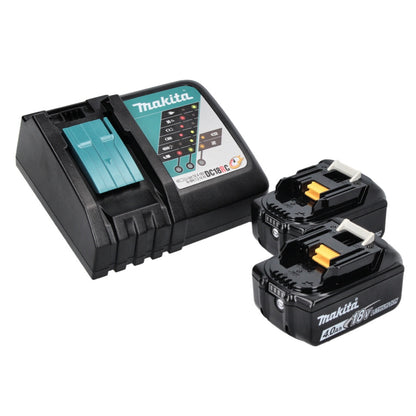 Makita DKP 181 RM Raboteuse pliante à batterie 82 mm 18 V sans balais + 2x batteries 4,0 Ah + chargeur