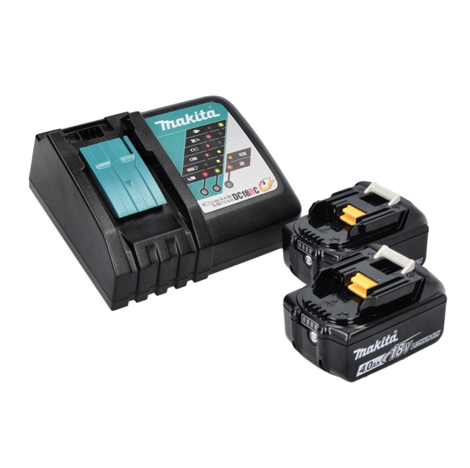 Makita DKP 181 RMJ rabot pliable à batterie 82 mm 18 V sans balais + 2x batteries 4,0 Ah + chargeur + Makpac