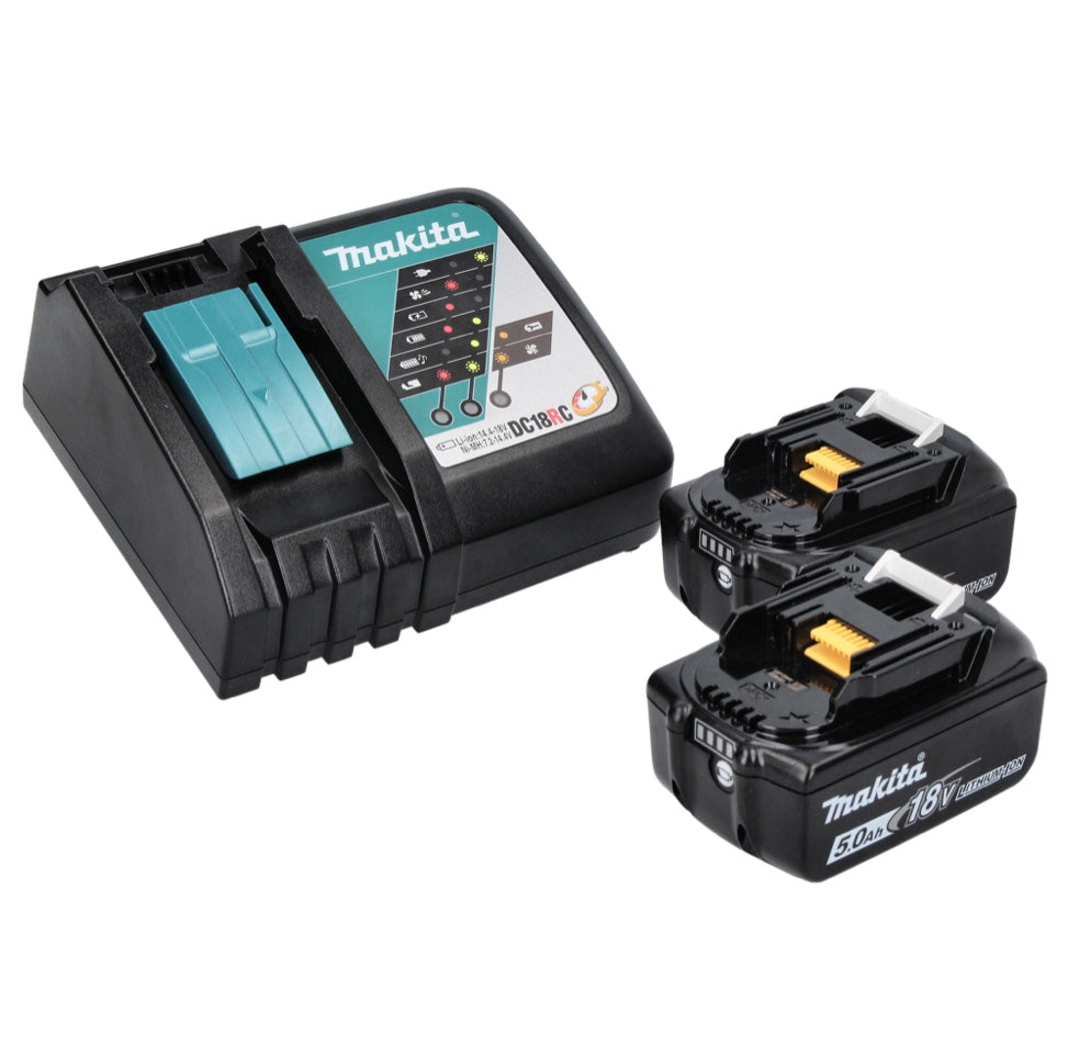 Makita DKP181RT Rabot sans fil 82mm 18V Brushless + 2x Batteries 5,0 Ah + Chargeur