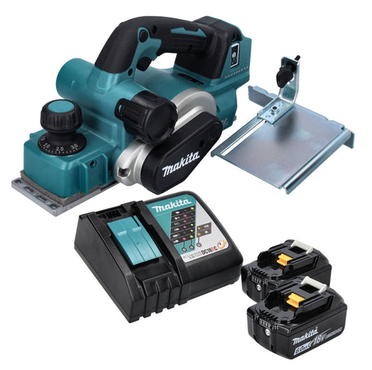 Makita DKP 181 RG Akku Hobel Falzhobel 82 mm 18 V Brushless + 2x Akku 6,0 Ah + Ladegerät