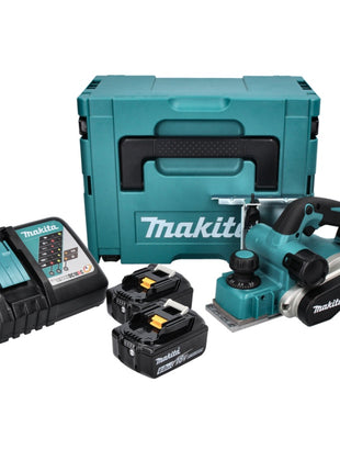 Makita DKP 181 RGJ cepillo de batería cepillo plegable 82 mm 18 V sin escobillas + 2x baterías 6,0 Ah + cargador + Makpac