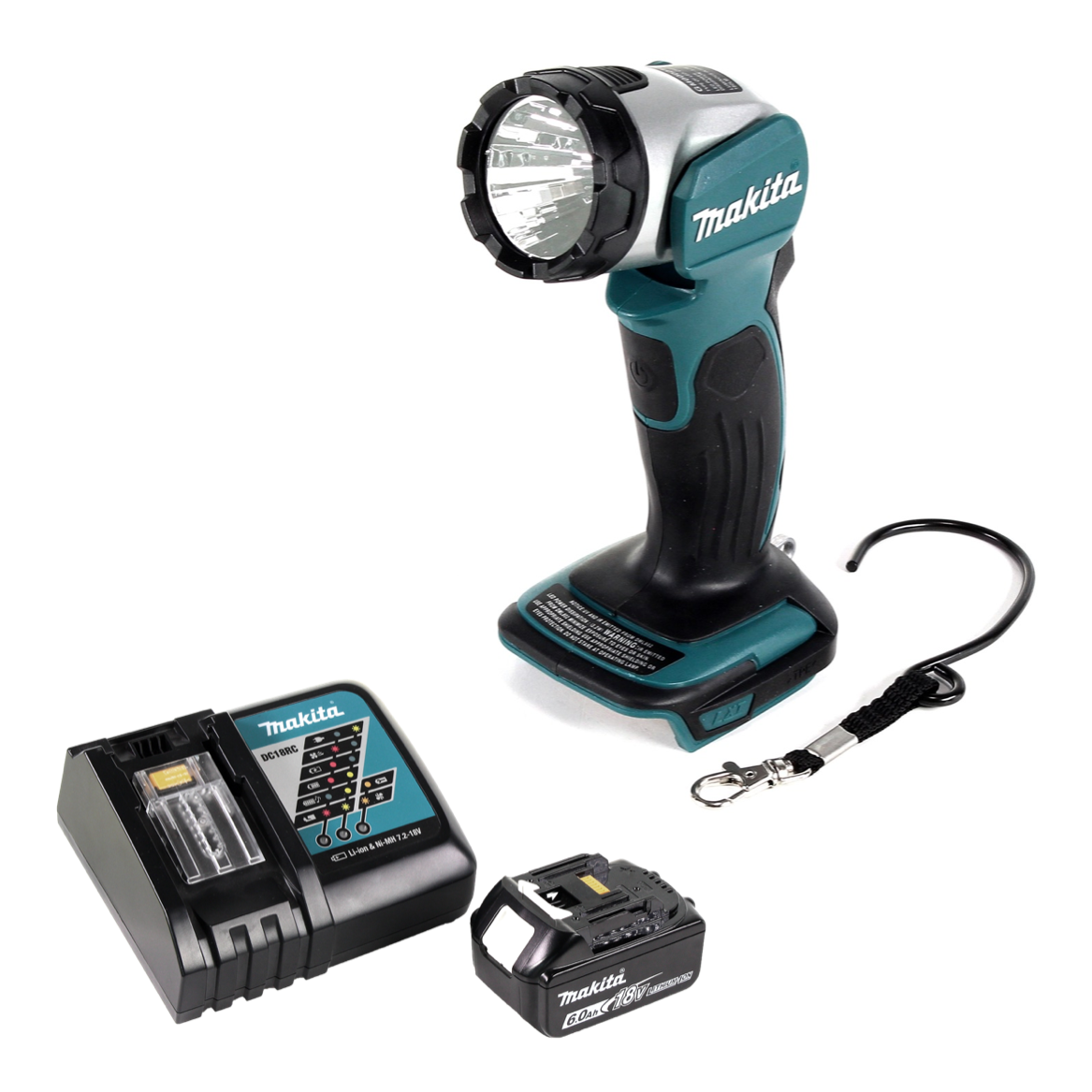 Lampe sur batterie Makita DML 802 RG1 pour batterie 14,4 et 18 V + 1x batterie 6,0 Ah + chargeur