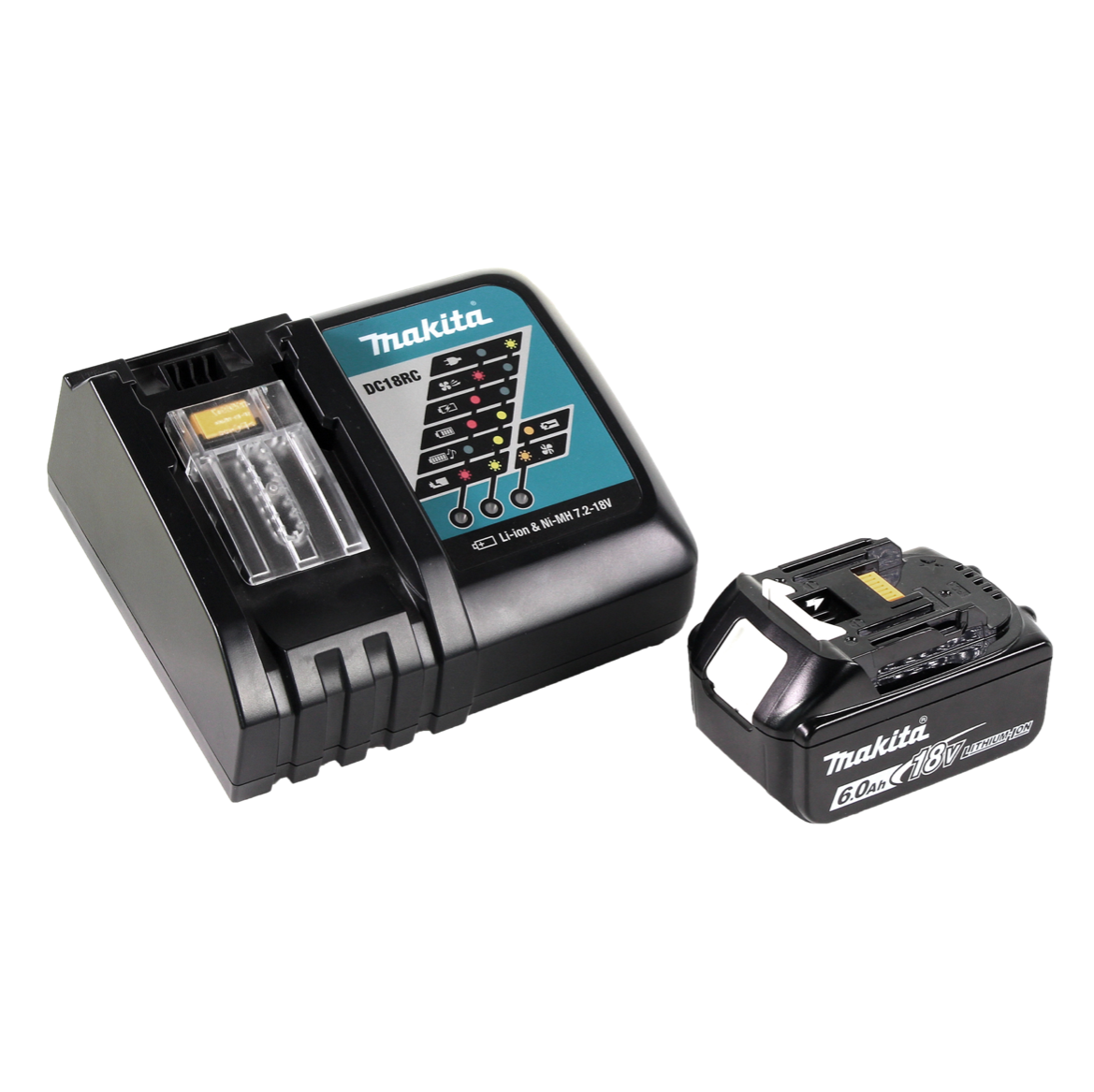 Lampe sur batterie Makita DML 802 RG1 pour batterie 14,4 et 18 V + 1x batterie 6,0 Ah + chargeur