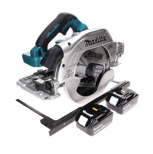 Makita DHS 900 M2 Scie circulaire sans fil 36 V (2x 18 V) 235 mm brushless + 2x Batteries 4,0 Ah - sans chargeur