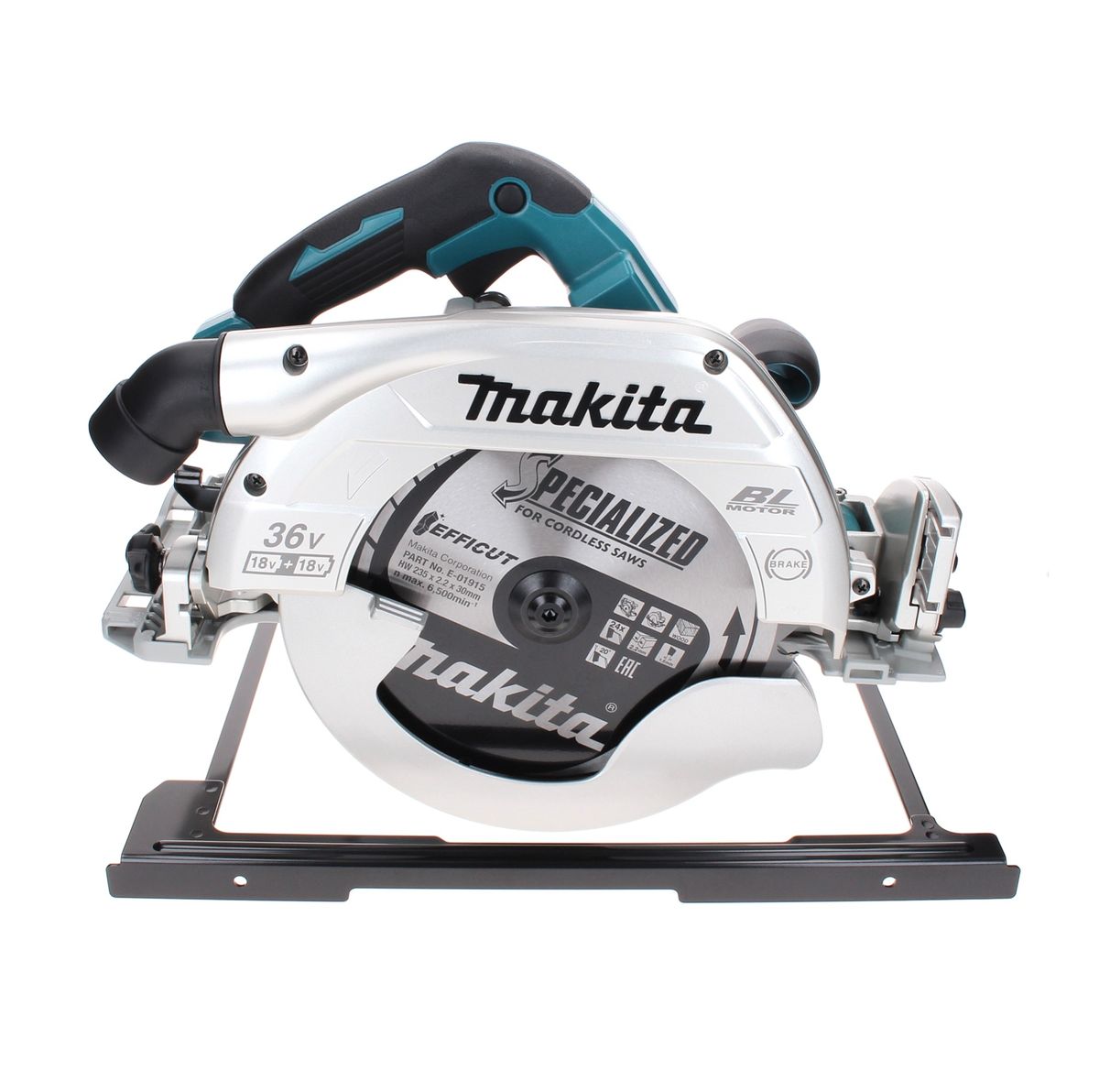 Makita DHS 900 PG2 scie circulaire à batterie 36 V (2x 18 V) 235 mm sans balais + 2x batterie 6,0 Ah + double chargeur