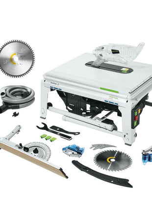 Sierra de mesa Festool TKS 80 EBS 2200 W 254 mm (575781) + hoja de sierra circular de dientes finos W60 (575976) + 1 cartucho KT-TKS 80 (575851)